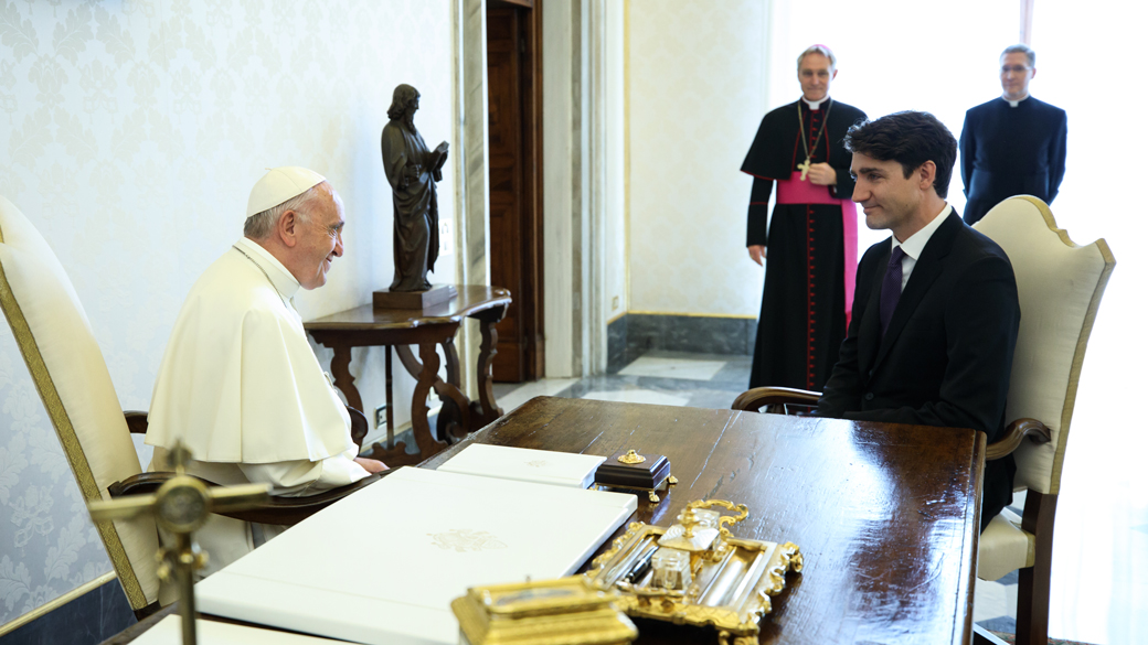 Le premier ministre Justin Trudeau rencontre Sa Sainteté le pape François