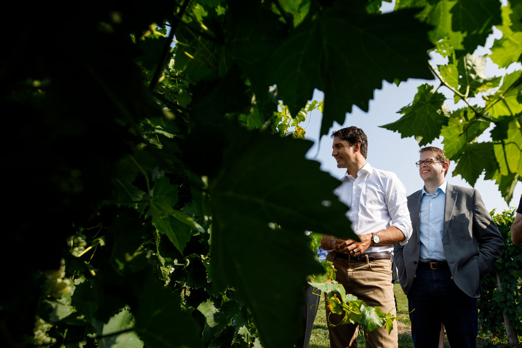 Prime Minister Justin Trudeau and MP Chris Bittle tour the Niagara