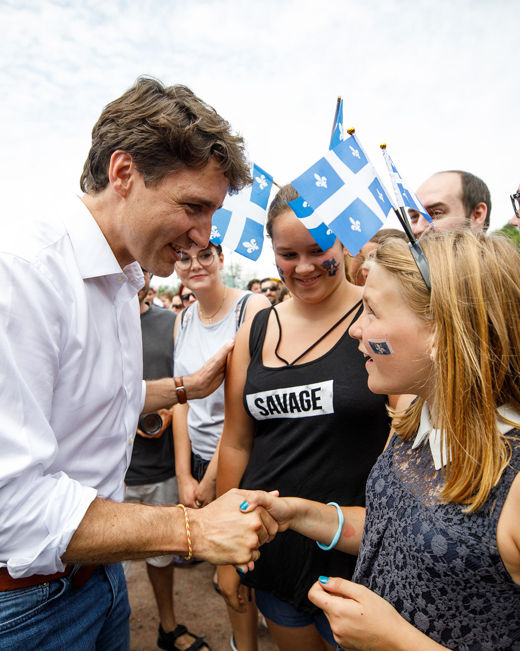 Prime Minister Justin Trudeau, Sophie and the kids celebrate St. Jean