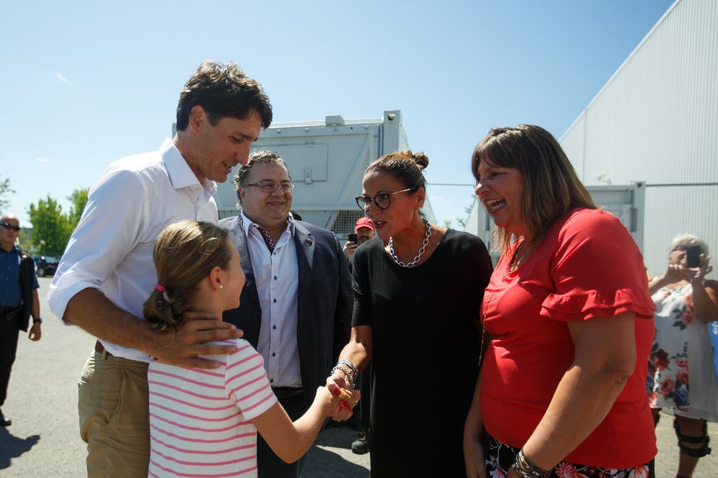 Prime Minister Trudeau visits Moisson Laurentides in Blainville, Quebec