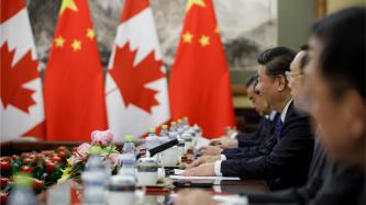 President Xi Jinping addresses Prime Minister Trudeau and Ministers during meeting