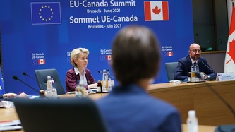 Presidents Michel and von der Leyen at the EU-Canada Summit