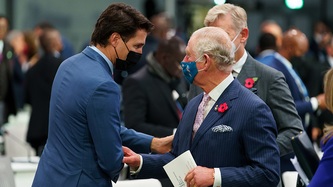 PM Trudeau and Prince Charles greet each other