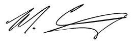 Prime Minister of Canada signature