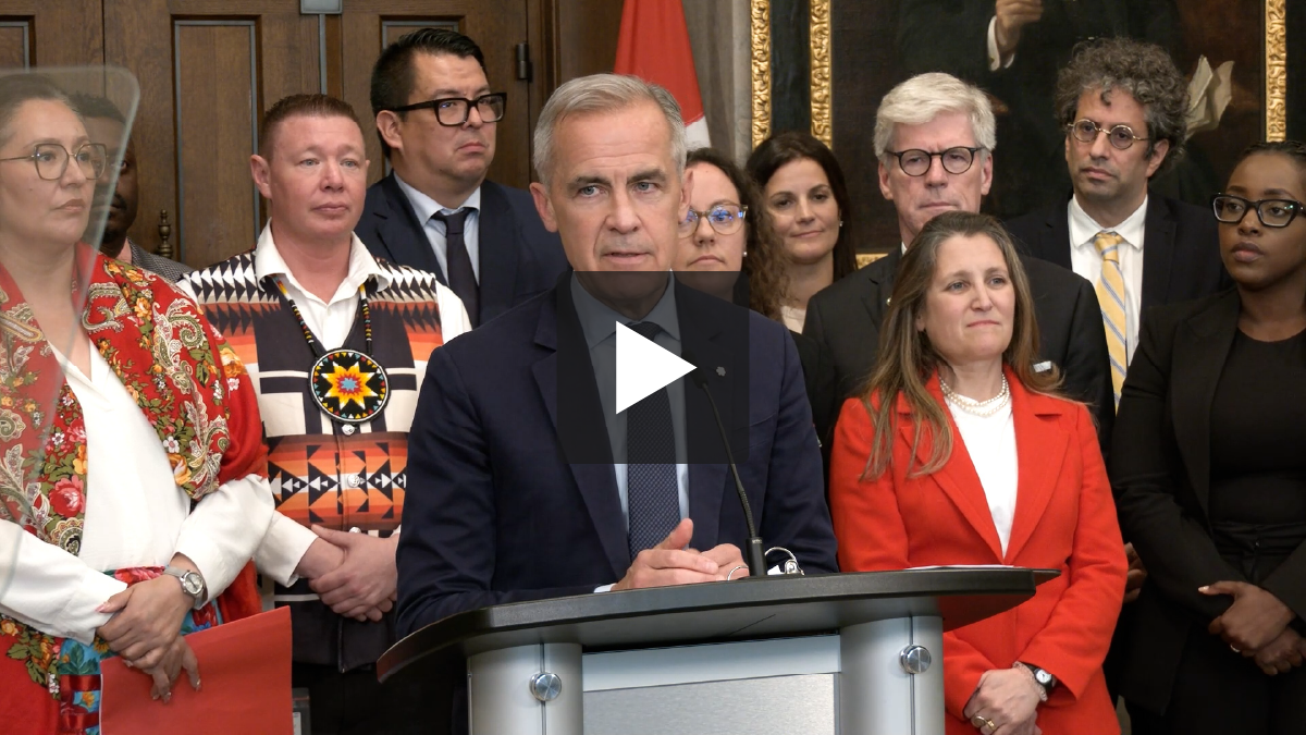 Thumbnail of PM Carney speaking at a podium