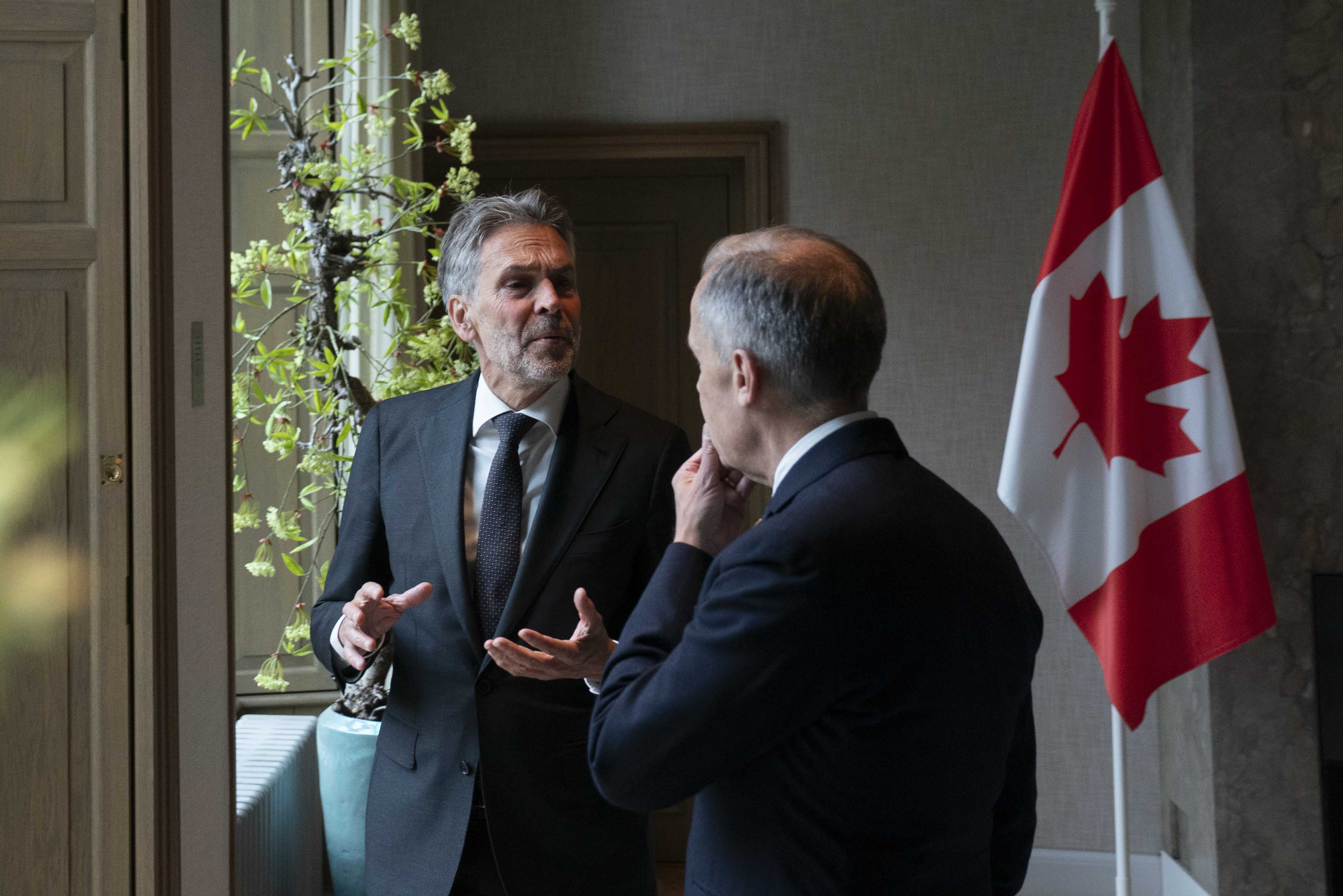 Prime Minister Mark Carney meets with Prime Minister of the Netherlands Dick Schoof during the NATO Summit in The Hague.