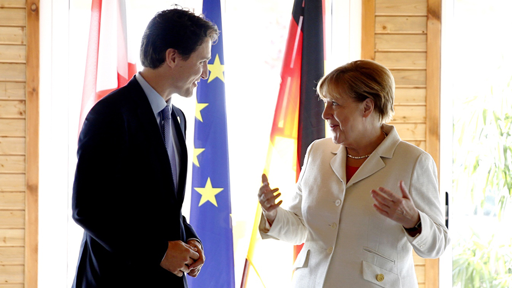 Le premier ministre Justin Trudeau rencontre la chancelière allemande Angela Merkel Le premier ministre Justin Trudeau rencontre la chancelière allemande Angela Merkel
