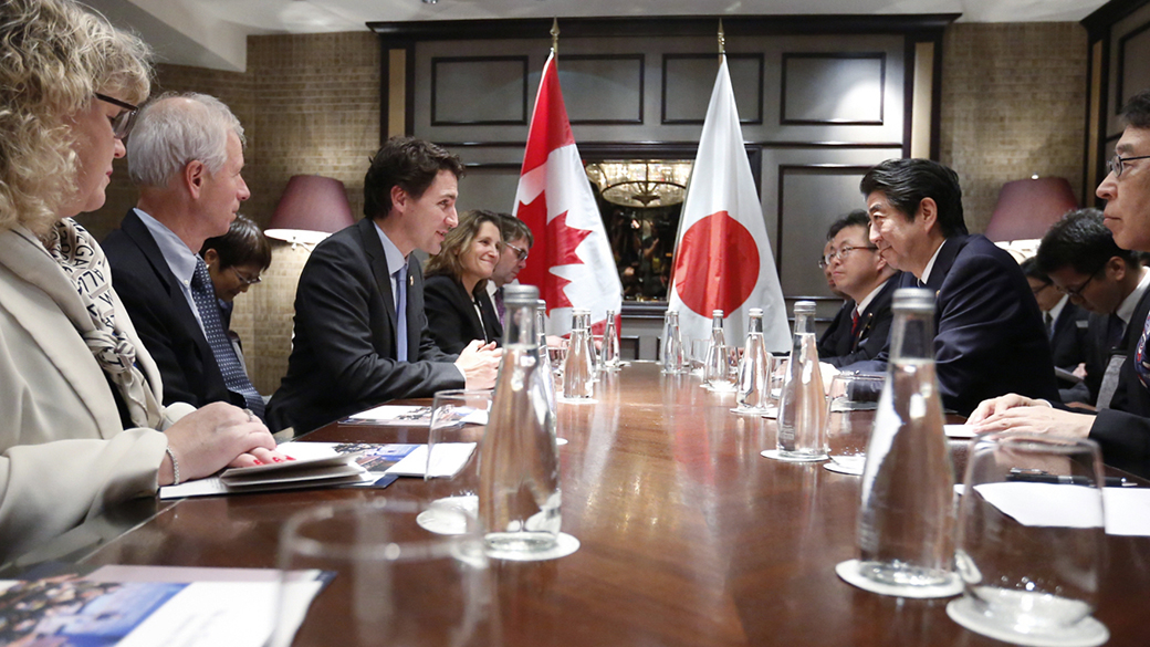 Prime Minister Justin Trudeau meets with Prime Minister Shinzo Abe of Japan Prime Minister Justin Trudeau meets with Prime Minister Shinzo Abe of Japan
