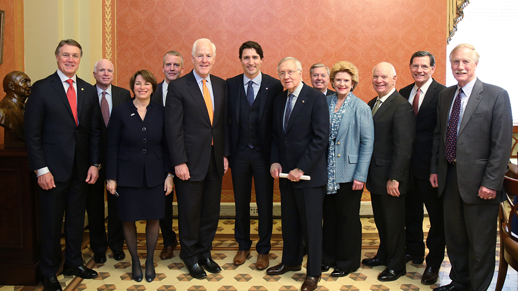 Prime Minister Justin Trudeau meets with Senate leadership in Washington, D.C.
