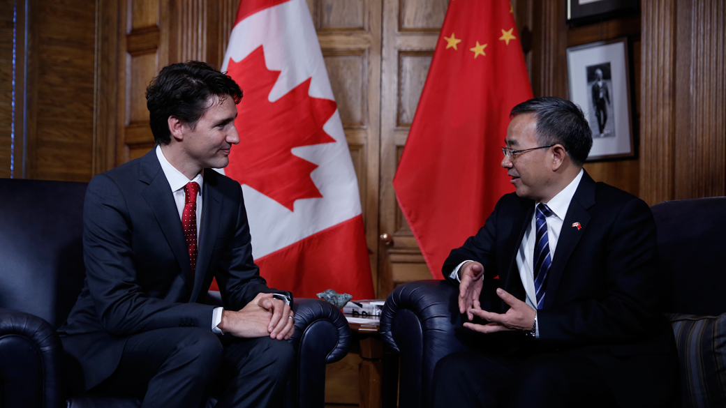 Prime Minister Justin Trudeau Meets Hu Chunhua Party Secretary of Guangdong Province, China Prime Minister Justin Trudeau Meets Hu Chunhua Party Secretary of Guangdong Province, China