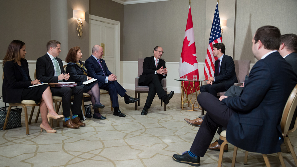 Le premier ministre Justin Trudeau rencontre Tom Perez, secrétaire au Travail des É.-U. Le premier ministre Justin Trudeau rencontre Tom Perez, secrétaire au Travail des É.-U.