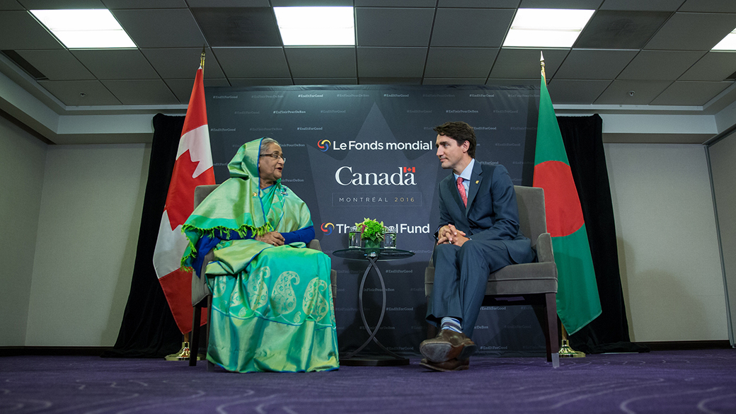 Prime Minister Justin Trudeau meets with the Prime Minister of Bangladesh, Sheikh Hasina Prime Minister Justin Trudeau meets with the Prime Minister of Bangladesh, Sheikh Hasina