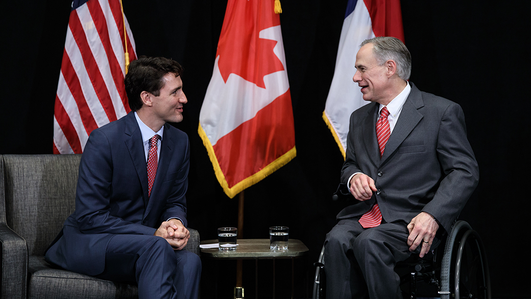 Sans titre Le premier ministre Justin Trudeau rencontre le gouverneur du Texas