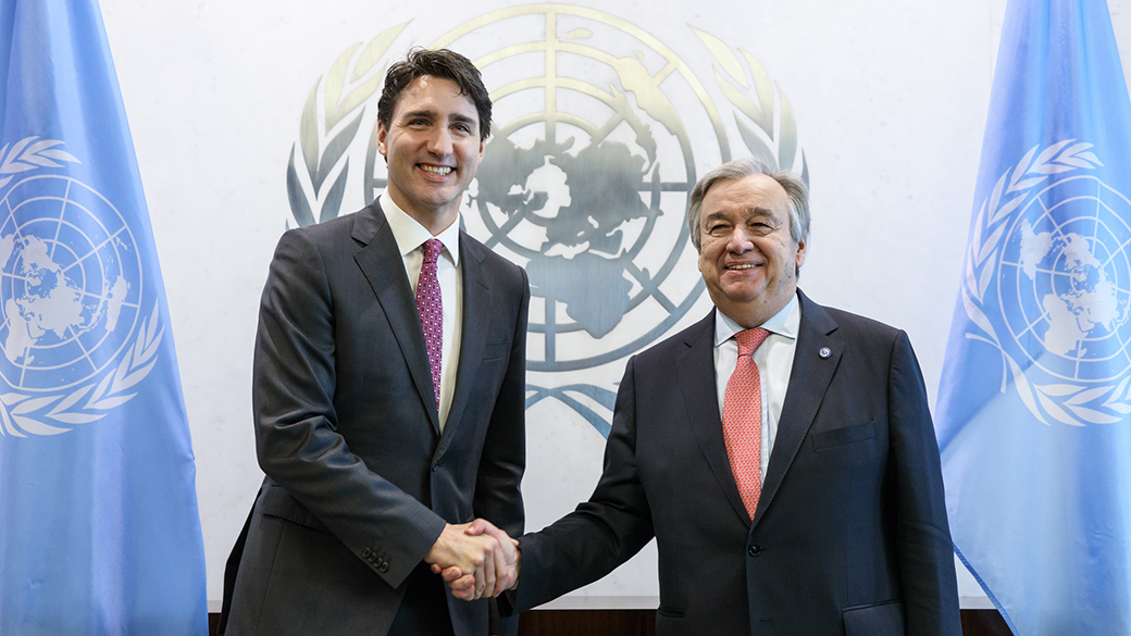 Prime Minister Justin Trudeau meets with United Nations Secretary-General António Guterres