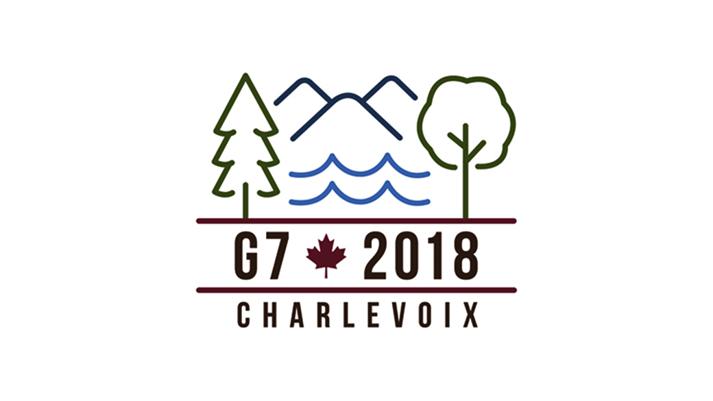 Le logo du G7 pour 2018, qui évoque le riche paysage naturel de Charlevoix