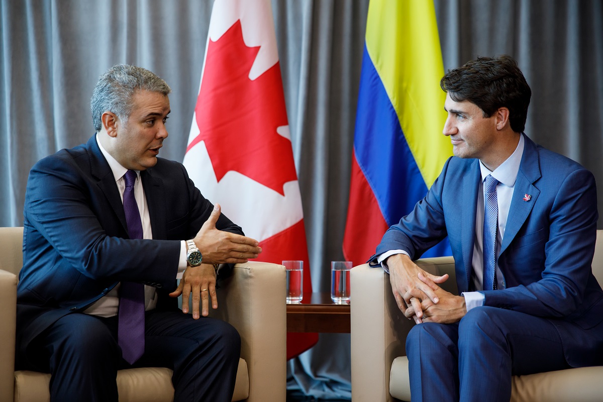 Le premier ministre Justin Trudeau rencontre Iván Duque, président de la Colombie