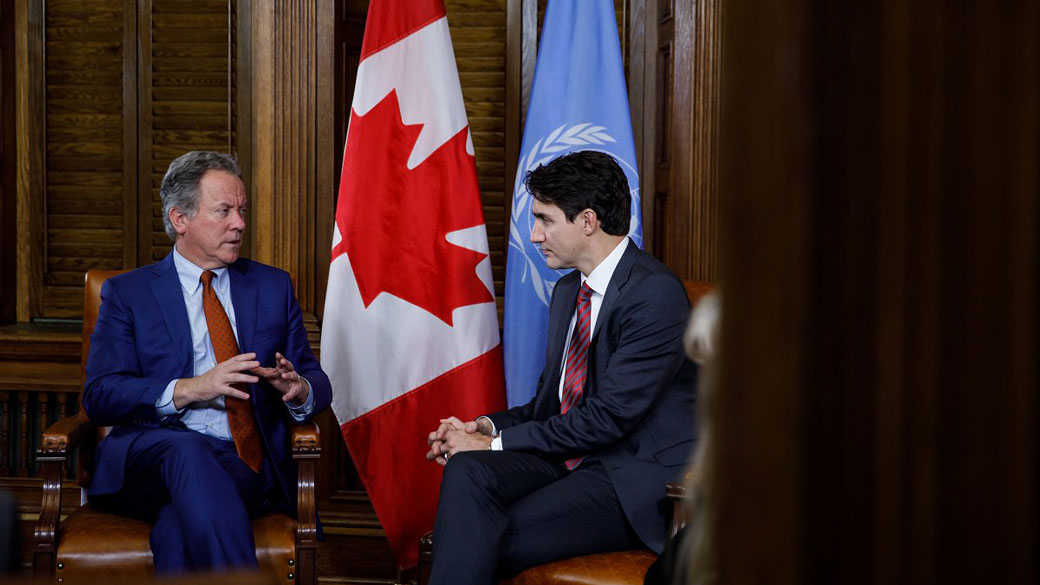 No title PM Trudeau meets with David Beasley, Executive Director of the World Food Programme