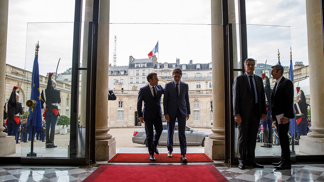 PM Trudeau meets with President Emmanuel Macron