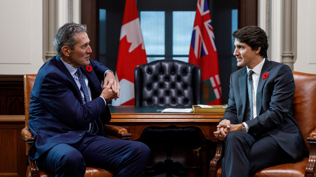 premier ministre Justin Trudeau rencontre le premier ministre du Manitoba, Brian Pallister