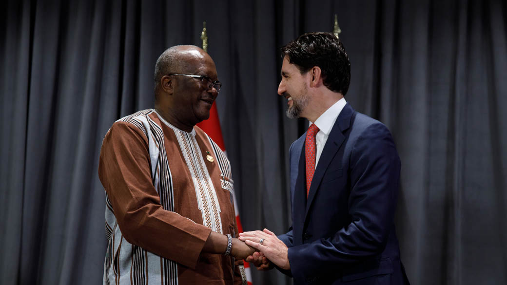 Prime Minister Justin Trudeau meets with the President of Burkina Faso, Roch Marc Christian Kaboré