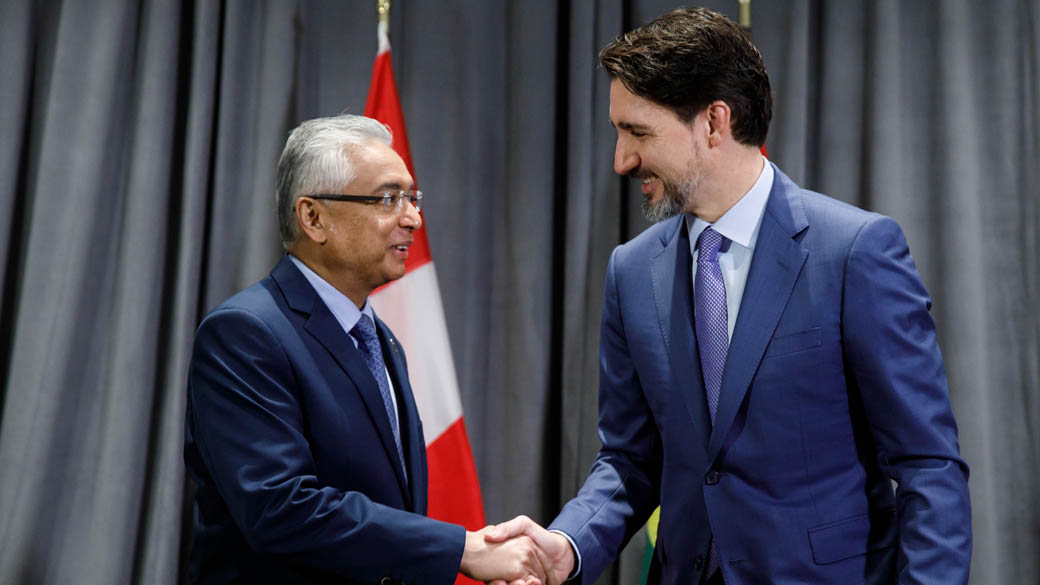 Prime Minister Justin Trudeau meets with the Prime Minister of Mauritius, Pravind Jugnauth