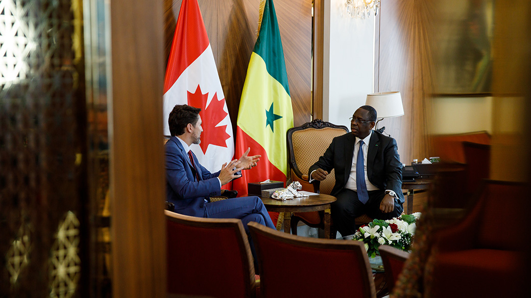 Le premier ministre Justin Trudeau rencontre le président du Sénégal, Macky Sall