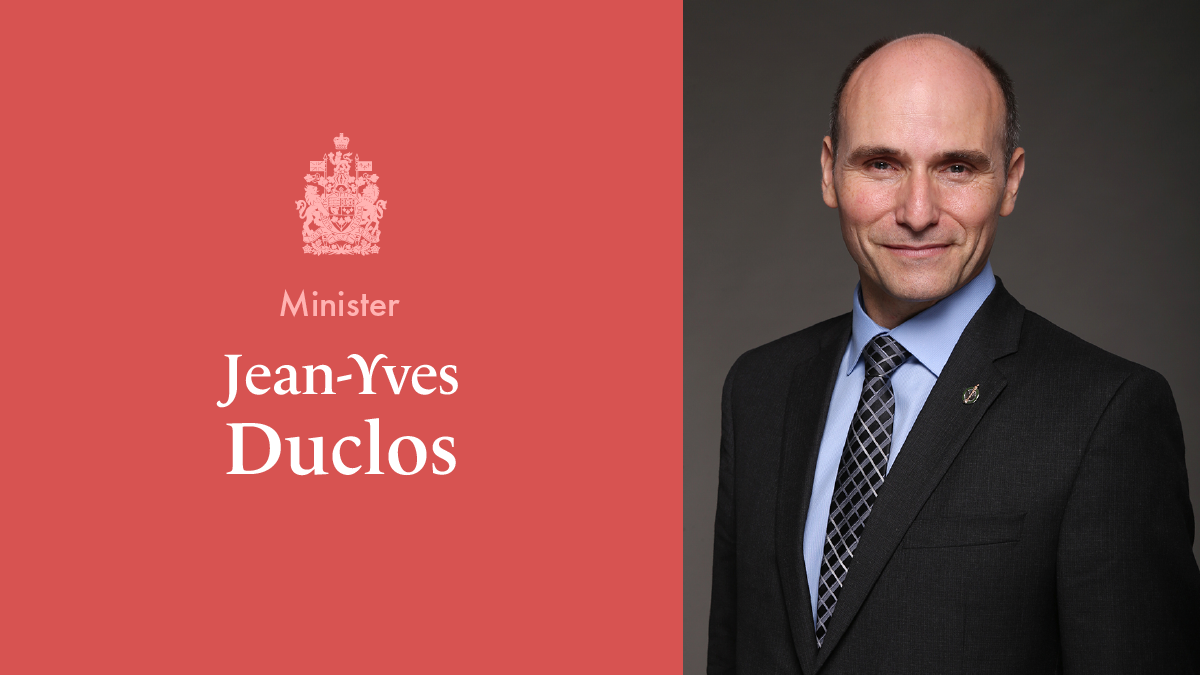 The Honourable JeanYves Duclos Prime Minister of Canada