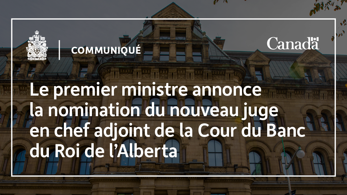 Le premier ministre annonce la nomination du nouveau juge en chef