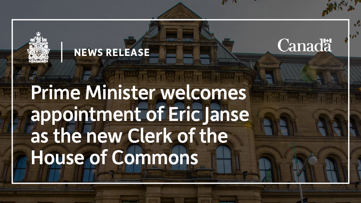 Prime Minister appointment of Eric Janse as the new Clerk of
