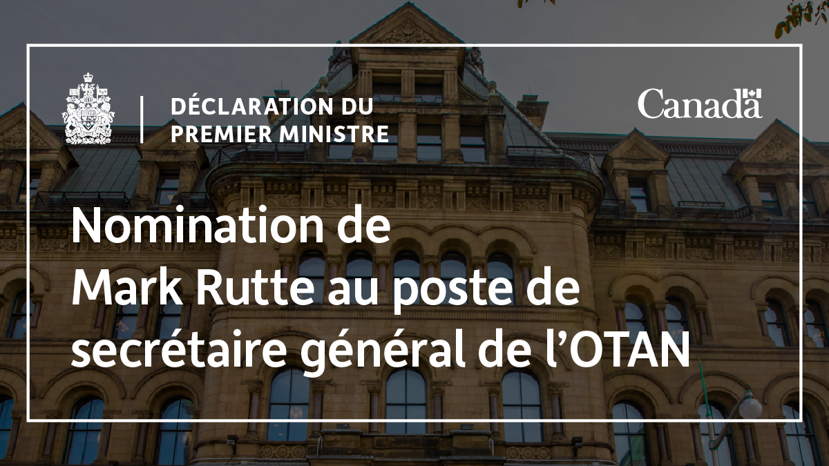 Déclaration du premier ministre concernant la nomination de Mark Rutte