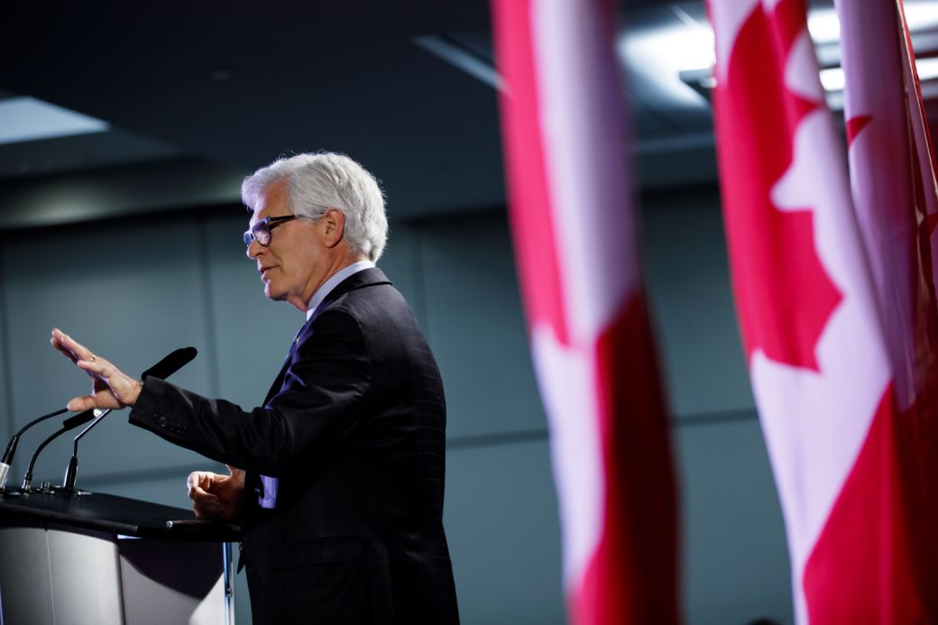 Prime Minister Trudeau takes part in an armchair discussion during the