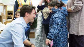 Photo number 1 from the photo gallery Prime Minister Justin Trudeau welcomes Syrian refugees to Canada at the Toronto Pearson International Airport