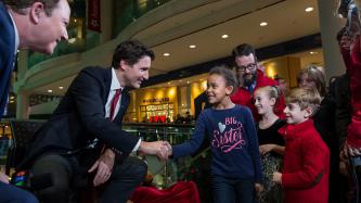 Photo number 1 from the photo gallery Prime Minister Justin Trudeau and Tom Brown donate toys to Toy Mountain in Toronto