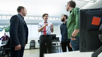 Photo number 1 from the photo gallery Prime Minister Justin Trudeau tours the Ubisoft office in Montreal