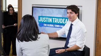 Photo number 2 from the photo gallery Prime Minister Justin Trudeau takes part in the Huffington Post global town hall moderated by Althia Raj
