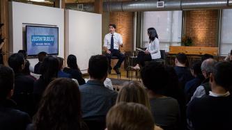 Photo number 3 from the photo gallery Prime Minister Justin Trudeau takes part in the Huffington Post global town hall moderated by Althia Raj