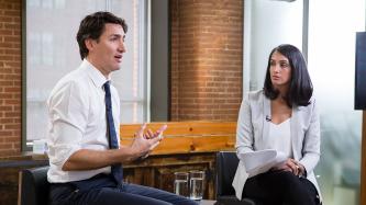 Photo number 1 from the photo gallery Prime Minister Justin Trudeau takes part in the Huffington Post global town hall moderated by Althia Raj
