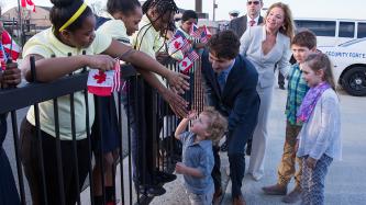 Photo number 7 from the photo gallery Prime Minister Justin Trudeau and Sophie arrive in Washington with Xavier, Ella-Grace and Hadrien