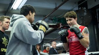 Photo number 1 from the photo gallery Prime Minister Justin Trudeau works out at Gleason's Gym in New York