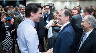 Photo number 1 from the photo gallery Prime Minister Justin Trudeau addresses stakeholders prior to a Global Fund announcement in Ottawa