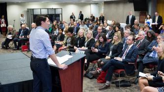Photo number 3 from the photo gallery Prime Minister Justin Trudeau addresses stakeholders prior to a Global Fund announcement in Ottawa