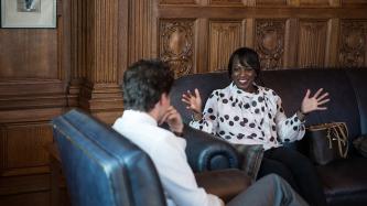 Photo number 2 from the photo gallery Prime Minister Justin Trudeau meets with Parliamentary Secretary Celina Caesar-Chavannes in his centre block office