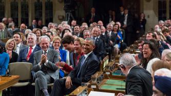 Photo number 2 from the photo gallery Prime Minister Justin Trudeau and President Barack Obama deliver addresses to Parliament of Canada