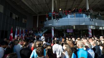 Photo number 3 from the photo gallery Prime Minister Justin Trudeau and MP Gudie Hutchings visit the Grenfell Campus of Memorial University