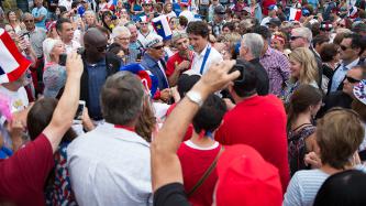 Photo number 3 from the photo gallery Prime Minister Justin Trudeau, Minister Mélanie Joly and MP Serge Cormier take part in the Grand Tintamarre de Caraquet