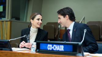 Photo number 1 from the photo gallery Prime Minister Justin Trudeau and Queen Rania Al Abdullah co-chair a roundtable on international action and cooperation on refugees and migrants at the United Nations Headquarters in New York
