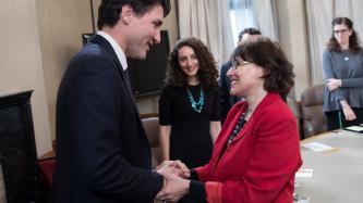 Photo number 1 from the photo gallery Prime Minister Trudeau and Minister Dion meet with Dr. Hoodfar in Ottawa