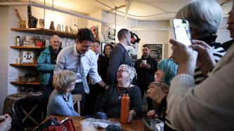 Photo number 1 from the photo gallery Prime Minister Justin Trudeau visits the Two If By Sea Cafe in Dartmouth, Nova Scotia