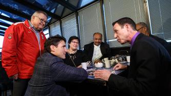 Photo number 2 from the photo gallery Prime Minister Justin Trudeau stops by Nicky's Café and Bake Shop in Regina, Saskatchewan