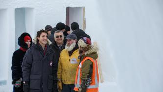 Photo number 1 from the photo gallery Prime Minister Justin Trudeau visits the Snowking’s Winter Festival Snowcastle in Yellowknife, Northwest Territories
